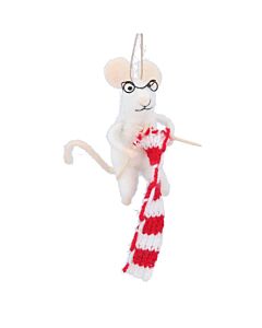 Gisela Graham Mixed Wool Brown Santa Dog Christmas Decoration